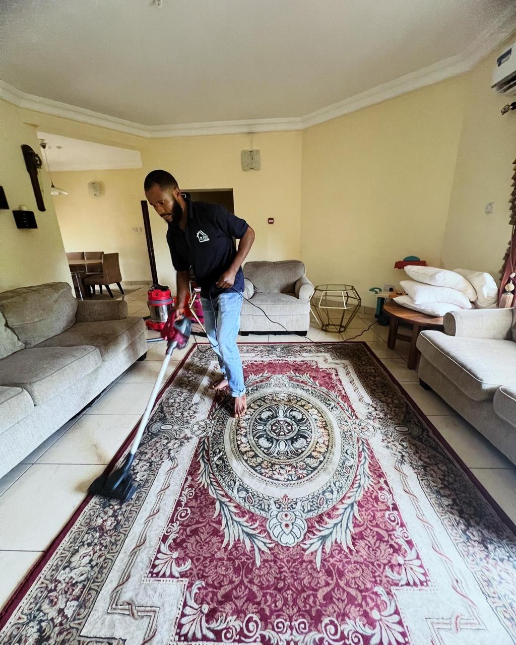 Residential living room cleaning