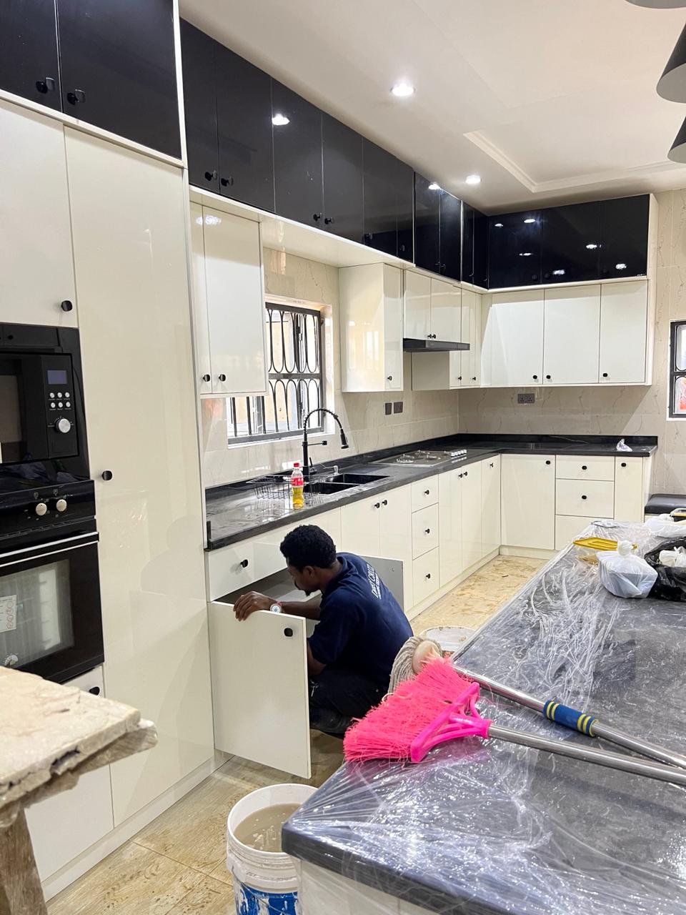 Cleaning team at work