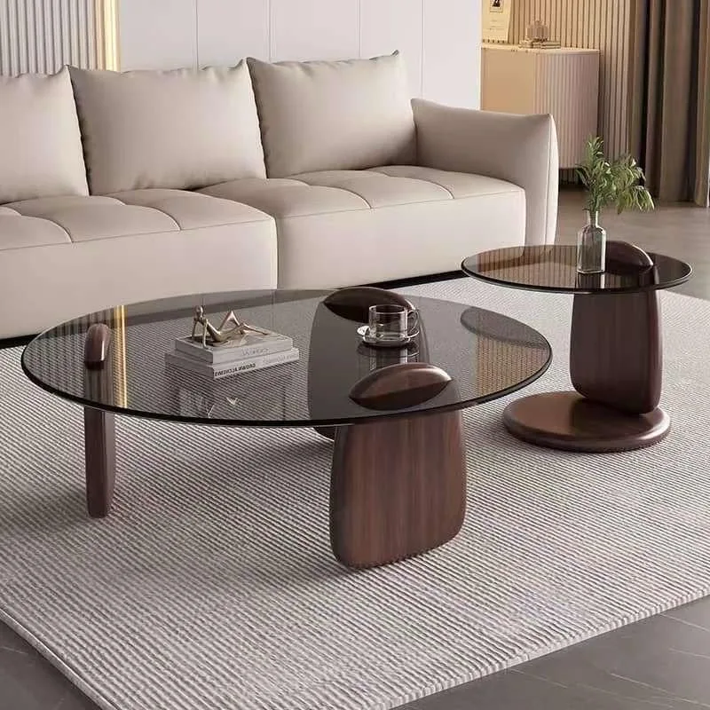 Round Center Table Glass Aesthetic Furniture